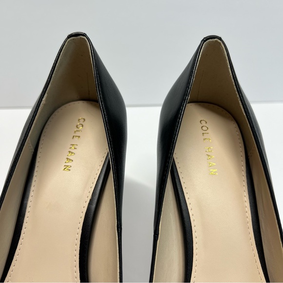 Cole Haan Gemma Logo Pump 8.5B Black Leather Slip on Comfort Business Casual - Picture 7 of 12